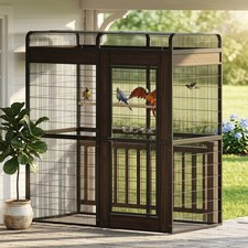 75" Large Metal Parrot Cage Bird Cage Aviary for African Grey Cockatoo Bird