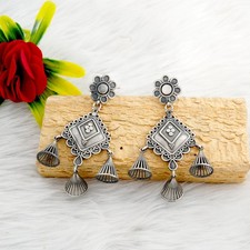 Oxidized 925 Sterling Silver Stud Earrings   Handmade Wedding Jewelry