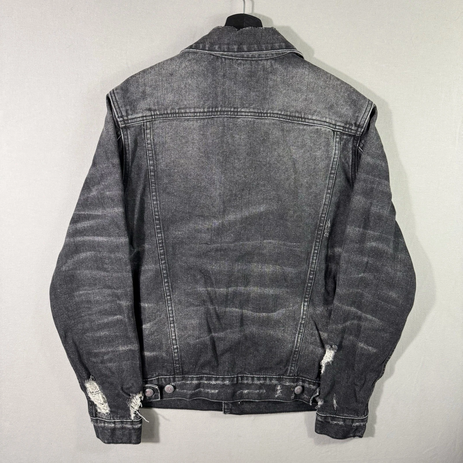 R13 Denim Trucker Jacket Men’s Black Zip Size Medium $1250 MSRP - product detail image 13