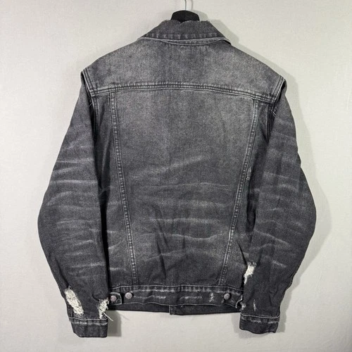 R13 Denim Trucker Jacket Men’s Black Zip Size Medium $1250 MSRP image 13