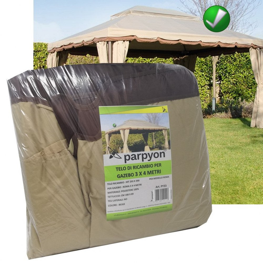 Telo gazebo 3x4 ROMA Copertura in tessuto poliestere, per gazebo da giardino est