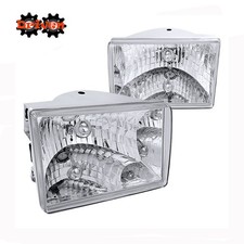 93-98 Jeep Grand Cherokee Clear Lens Chrome Housing Headlights