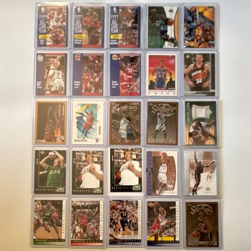 🔥 NBA Legends 25 Card Lot - Michael Jordan, Bird Heroes, KG Refractors, Jersey