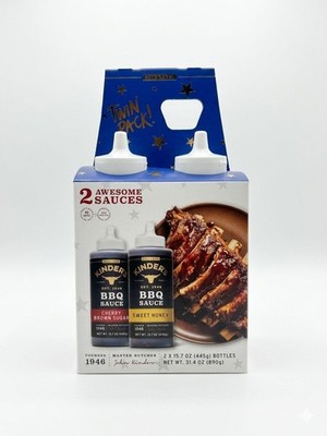 Kinder's Gold Label BBQ Sauce Twin Pack Cherry Brown Sugar & Sweet Honey 31.4oz