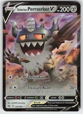 Galarian Perrserker V 129/196 Holo V Rare Lost Origin Pokemon Holo Near Mint