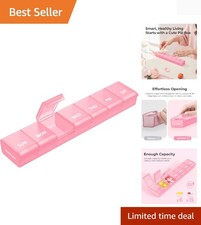 Cute Portable Pill Organizer with Ergonomic Design - BPA-Free, Child Resistant