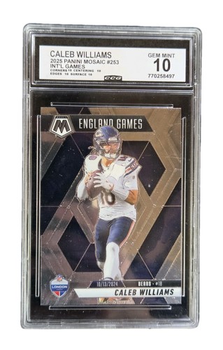 Caleb Williams 2025 Panini Mosaic Int'l Games #253 CCG GEM MINT 10