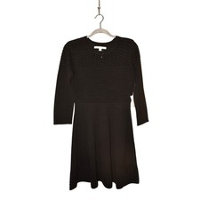 MARC NEW YORK NEW $128 Black Textured Sweater Knit Fit & Flare Dress Small