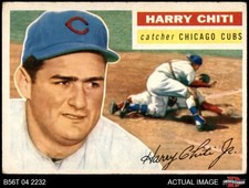 1956 Topps #179 Harry Chiti White Back Cubs RARE VARIATION 3 - VG