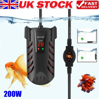 200W Aquarium Water Heater Aqua Fish Tank Thermosafe LCD Digital Submersible - Image 1 of 4