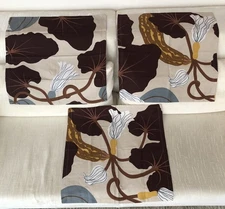 3 CRATE BARREL Marimekko Kumina Neutral Cotton Napkins 21” SQ NWOT