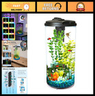 6-Gallon 360 Aquarium Kit for Tropical & Betta Fish, LED Light, Power Filter, 4-
