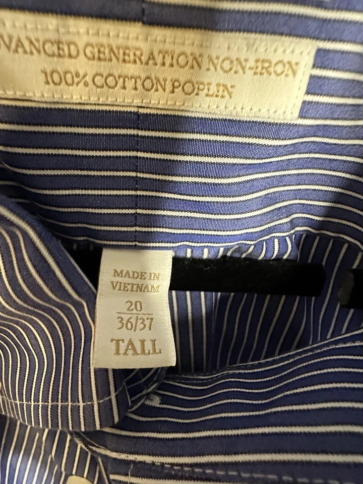 Мужская сорочка Gold Label большой и высокий размер 20 (36-37) темно-синий и белый - Изображение 4 из 4