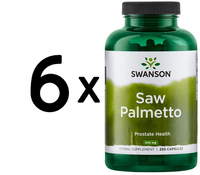 6 X Swanson Saw Palmetto, 540Mg - 250 Caps (79,12 Eur/Kg)