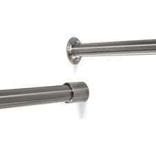 Kleiderstange 1-2 Meter &Oslash; 25 mm Edelstahl geb&uuml;rstet inklusive Stangenlager