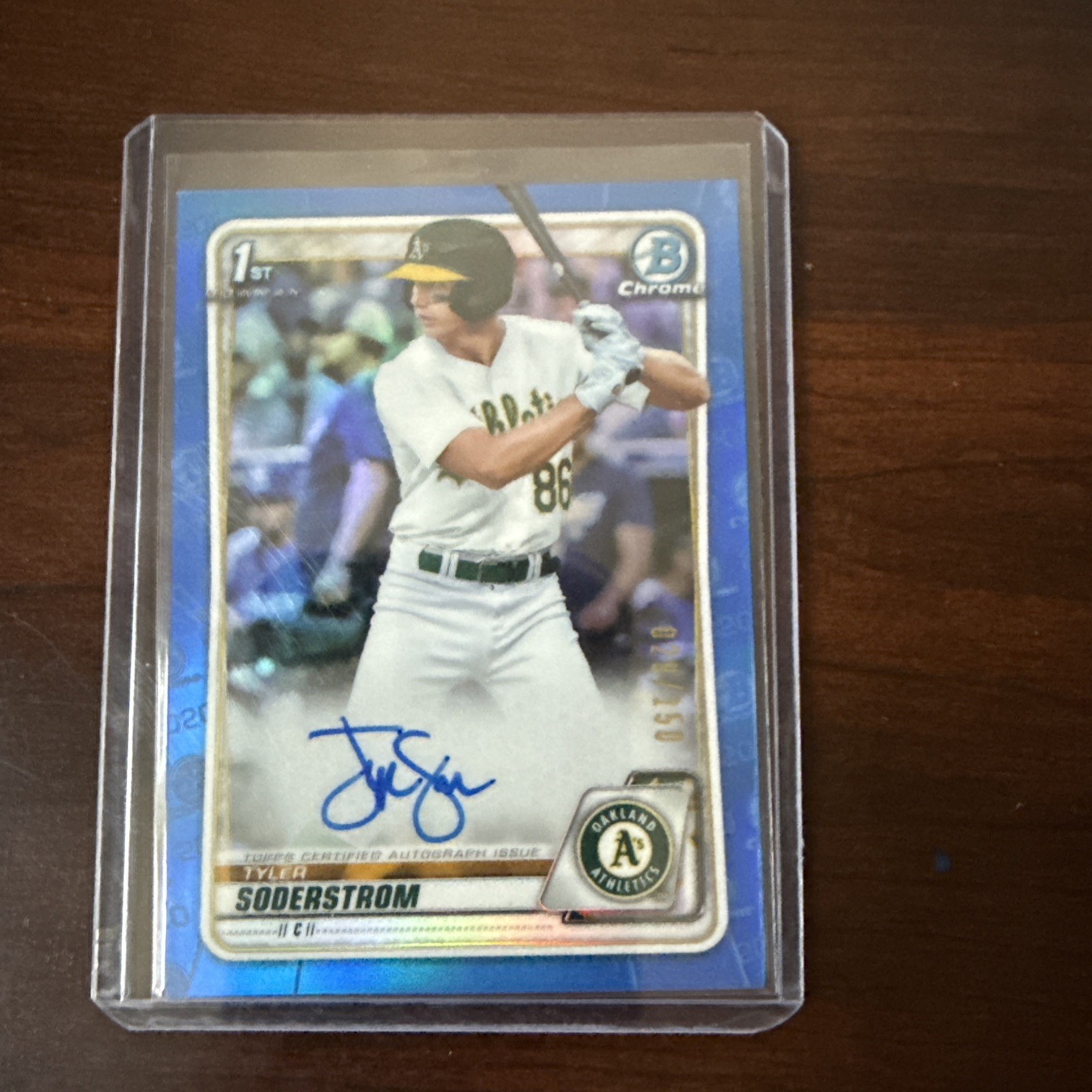 2020 Bowman Draft Tyler Soderstrom Chrome Blue Refractor Auto /150 #CDA-TS (RC)