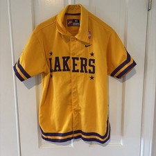Lakers Vintage 1957 LA NIKE Retro Rewind Gold Warm Up Jersey Shirt  Med