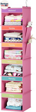 6-Shelf Weekly Hanging Closet Organizer, Weekly Clothes Organizers for Kids with