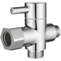 Tecmolog 3-Wege Ventil Messing Umschaltventil 3/8” FüR Bidet Handbrause Chrom