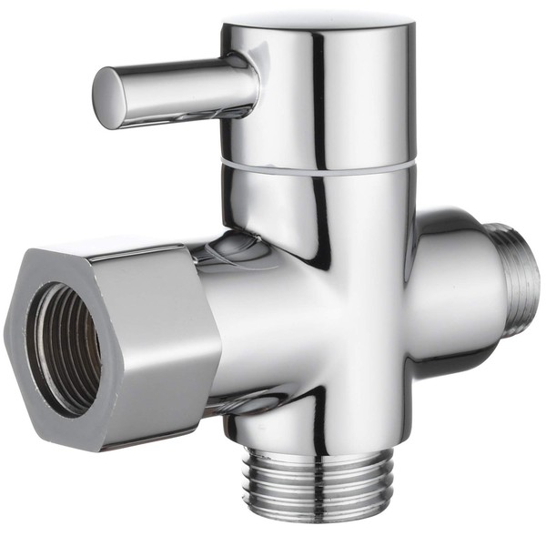 Tecmolog 3-Wege Ventil Messing Umschaltventil 3/8” FüR Bidet Handbrause Chrom-image