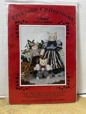 Precious Collections Clista Her Kittens Cat Doll Sewing Pattern 1991 Uncut