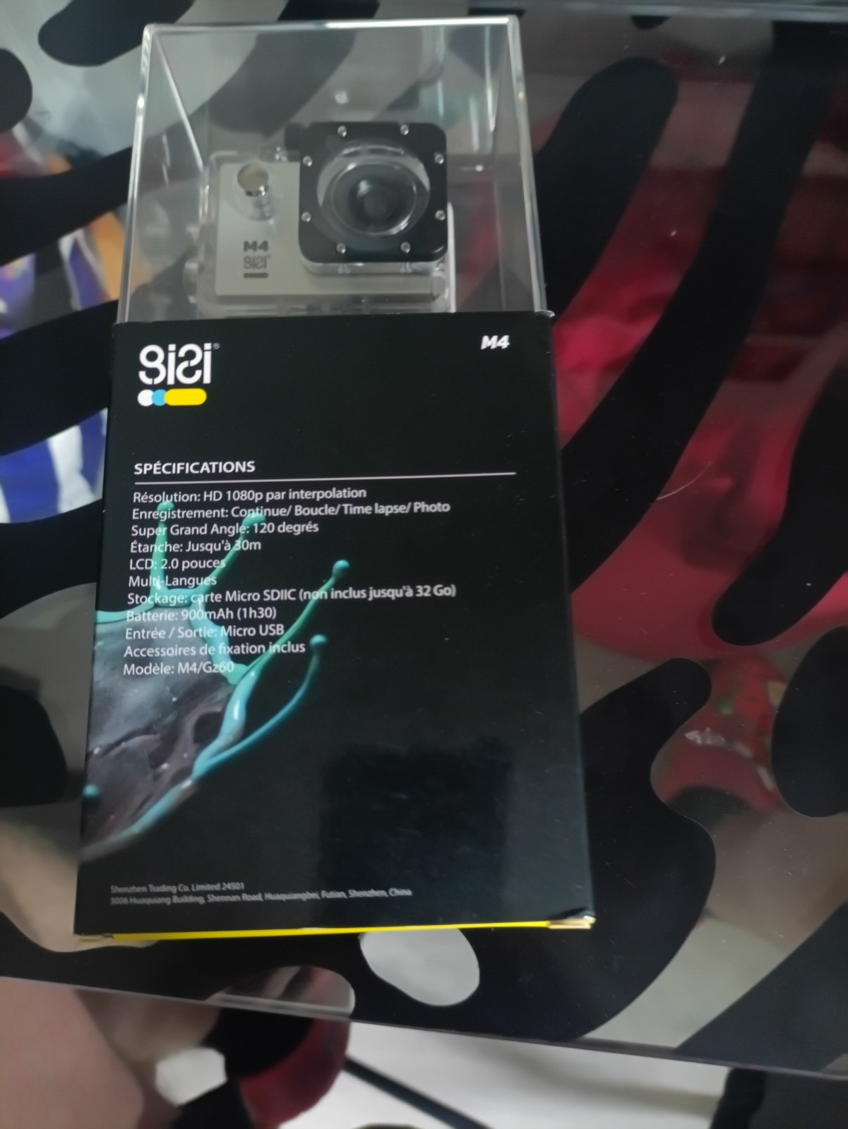 Caméra Action GiSi M4 boîtier argenté haute résistance et pack complet