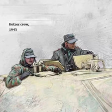1/35 Scale WWII German Hetzer Tank Crew 1945 Soldiers Resin Figure Set Model Kit