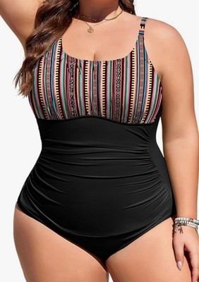 Tuopuda Women's One Piece Tummy Control ruched Swimsuit Swimming Costume