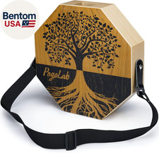 Two-Tone Cajon, Portable Travel Wooden Drum with Adjustable Strap, Easy to Carry