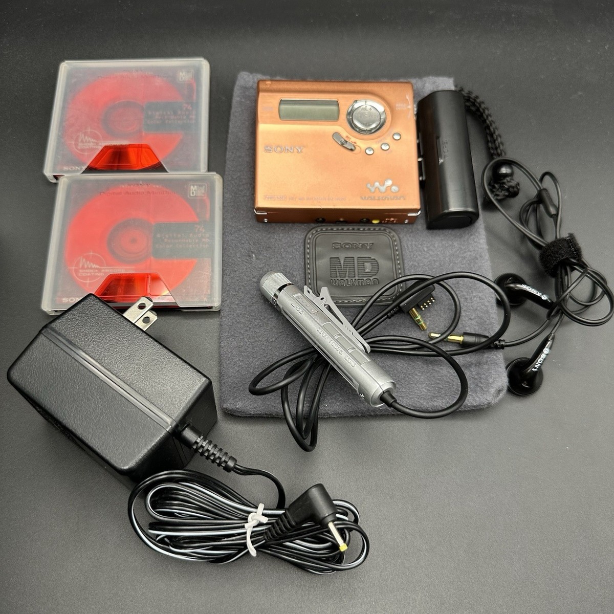 SONY MZ-N920 NET MD WALKMAN Orange Tested Working | eBay