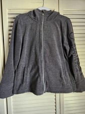 Calvin Klein Performance Fleece Hoodie Gray Full Zip Logo Outdoor Activewear