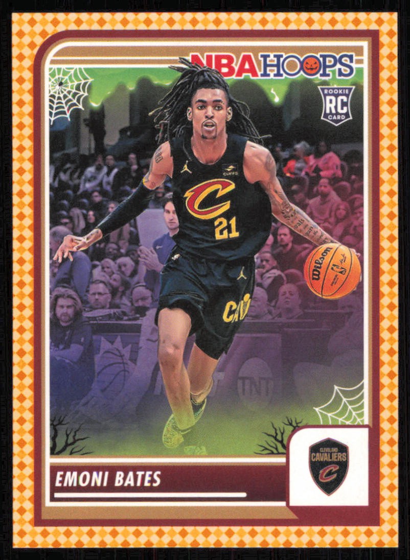 2023-24 Hoops Haunted Hoops #74 Emoni Bates Orange RC Cleveland Cavaliers