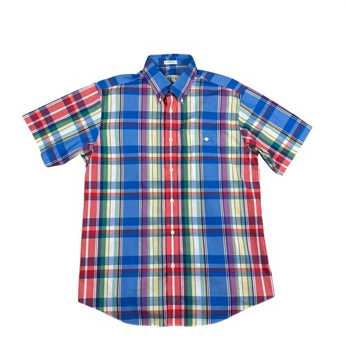Orvis, Vintage Orvis Mens Large Multicolor Plaid Short Sleeve Button Down Cotton Shirt