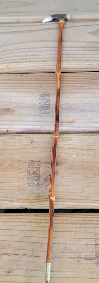  De colección. Antiguo bastón de bambú madreperla bastón decorativo arma de bastón  Foto 2 de 4