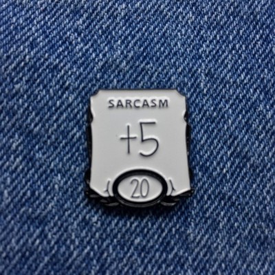 DnD Funny Plus 5 Sarcasm Points Enamel Pin FREE USA SHIPPING SHIPS FROM USA P-28