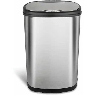 NINE STARS NEW! NineStars DZT-50-13 Motion Sensor Stainless Steel 50L Trash Can, Silver
