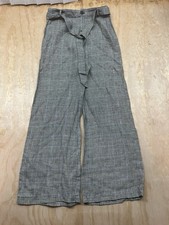 Reformation Womens Size 4 Herringbone Wide Leg 100 Linen Belted Pants Career