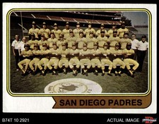 1974 Topps #226 Padres Team Padres VARIATION 5.5 - EX+
