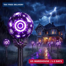 Solar Halloween Decorations Outdoor - 4 Pack Halloween Solar Lights Outdoor Wate