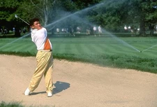 Shigeki Maruyama of Japan plays out of a bunker at the PGA Champio- Old Photo