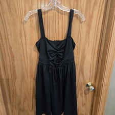 Black Sexy Mini Dress With Open Slit In  Stomache Area Plus Size 0XL