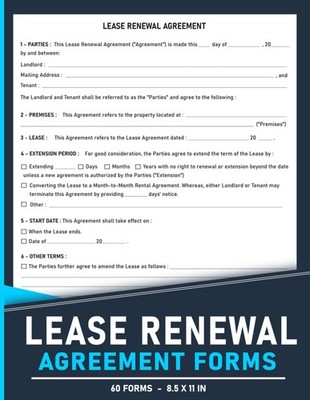 Lease Renewal Agreement Forms: Rental Contract Between Landlord and Tenant | 120