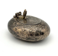 Antiker Taschenaschenbecher Jugendstil Silber Vintage Ascher Deckeldose #3875