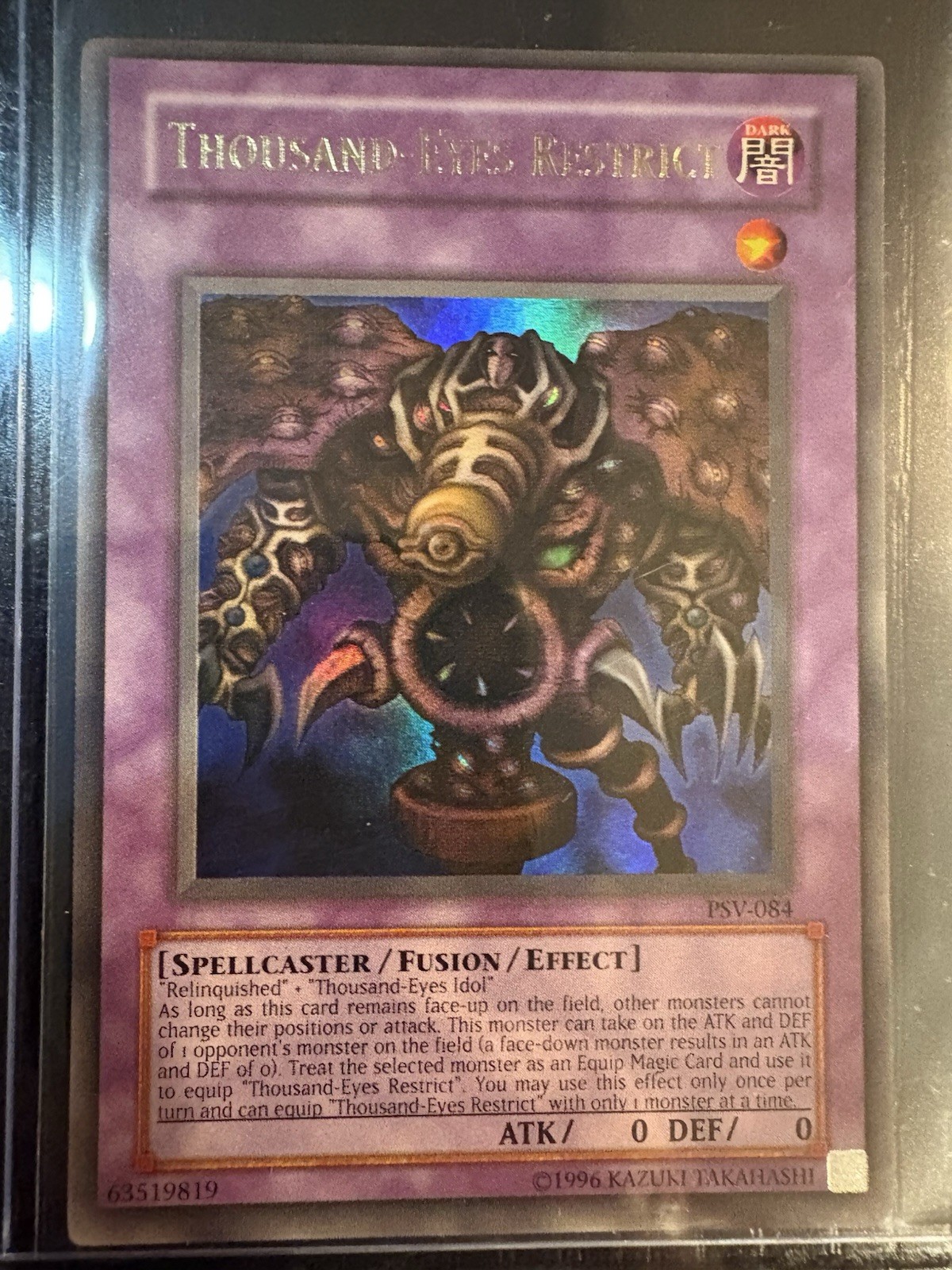 Thousand-Eyes Restrict PSV-EN084 YuGiOh Pharaoh's Servant: 25th Anniversary trading card — raw and PSA graded price guide