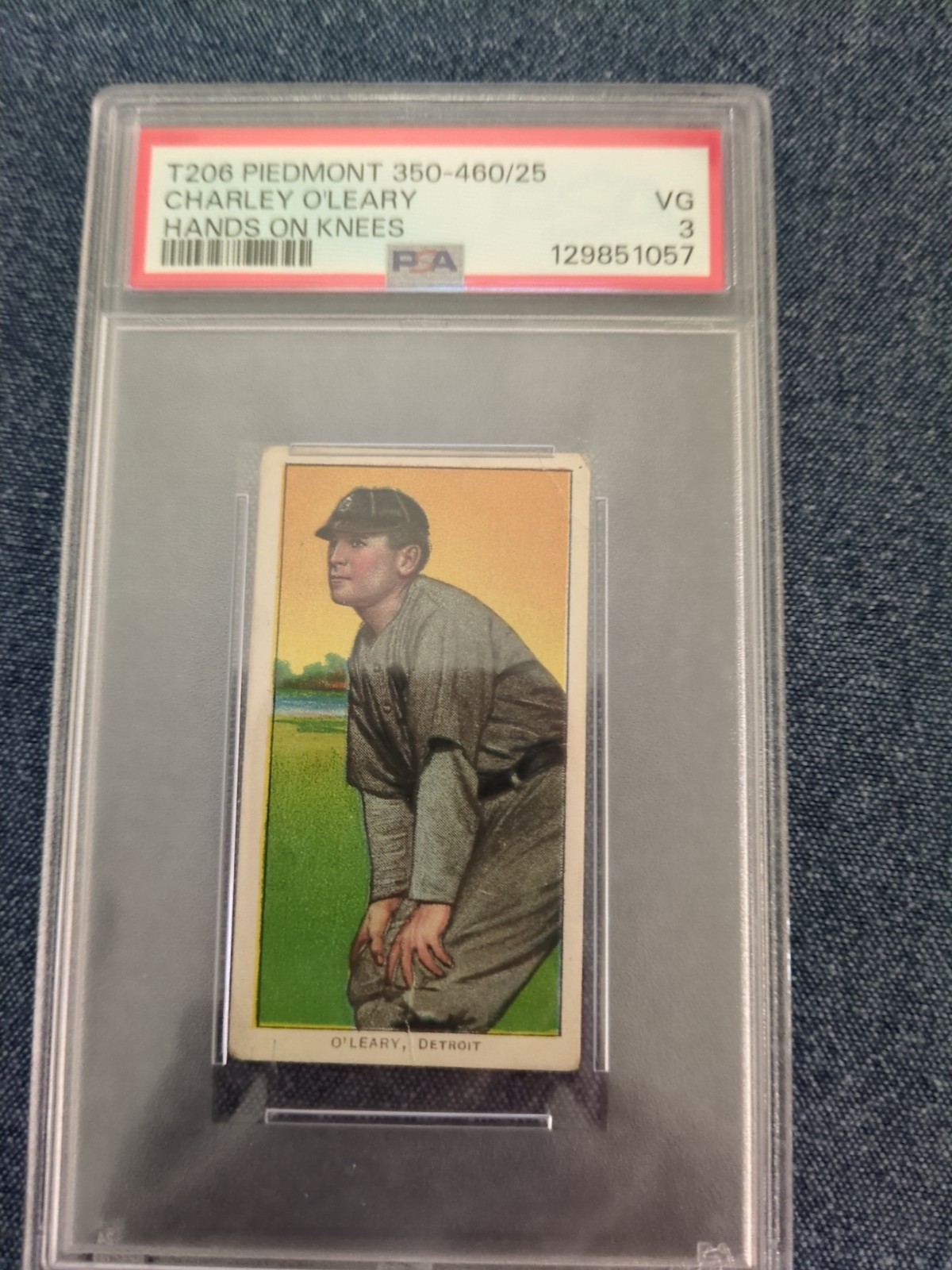 1909-11 T206 - Charley O'Leary 350-460/25 Piedmont Back (RC) Newly Graded PSA 3