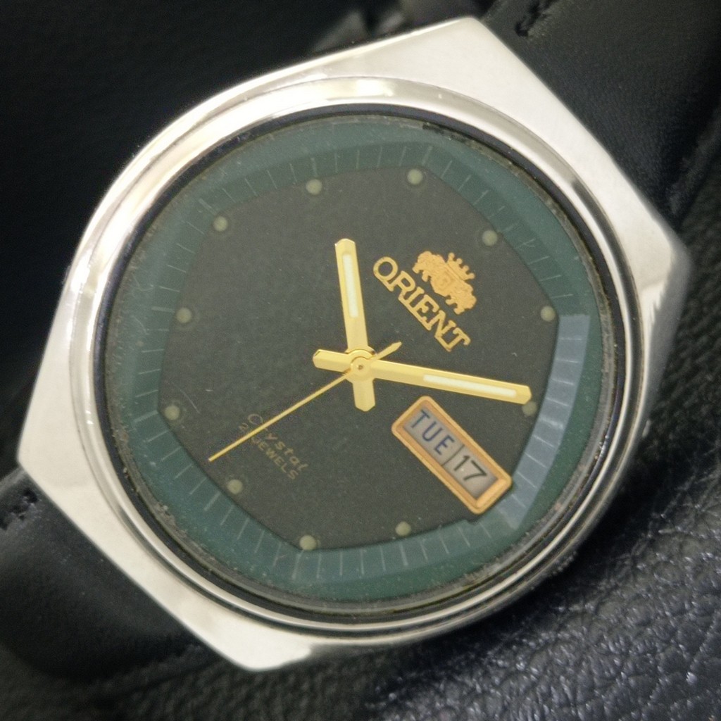 a703434-1 AUTOMATIC WATCH ORIGINAL DIAL VINTAGE JAPAN MENS 46943 ORIENT CRYSTAL - vintagewatches.pk