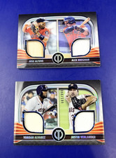 Lot of 2 2022 Topps Tribute Dual Relic Alvarez Verlander Altuve Breg /199 Astros