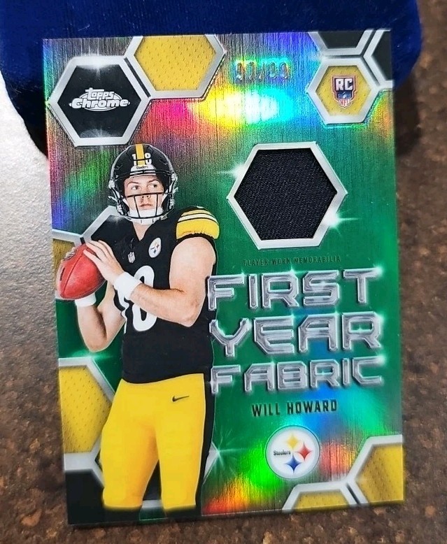 2025 Topps Chrome -Will Howard /99 First Year Fabric Green MEM RC Rookie #FYF-W