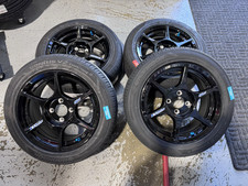 4 Pcs Kosei K1 Black 15x7 4x100 38 With 2055015 Tires Mounted And Balanced