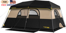 FanttikOutdoor Instant Cabin Tent 6/8/10/12 Person Camping Tent Setup in 60 S